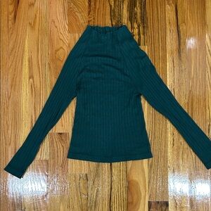 Love Teal Ribbed Knit Top